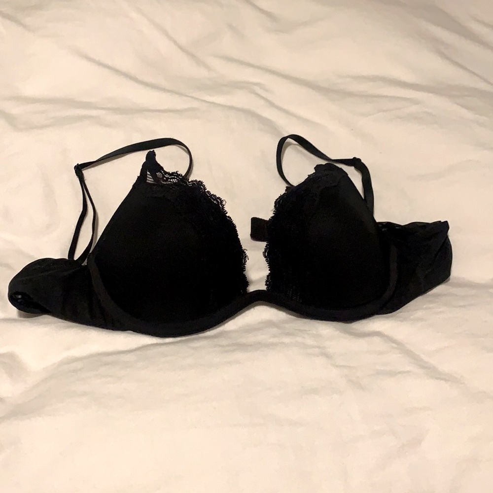 Black and lacy black bra